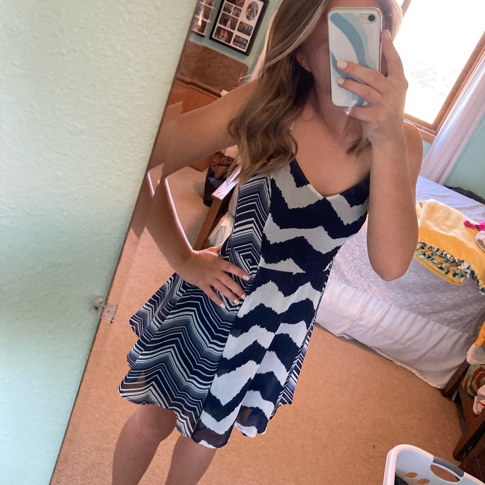 Blue Chevron dress